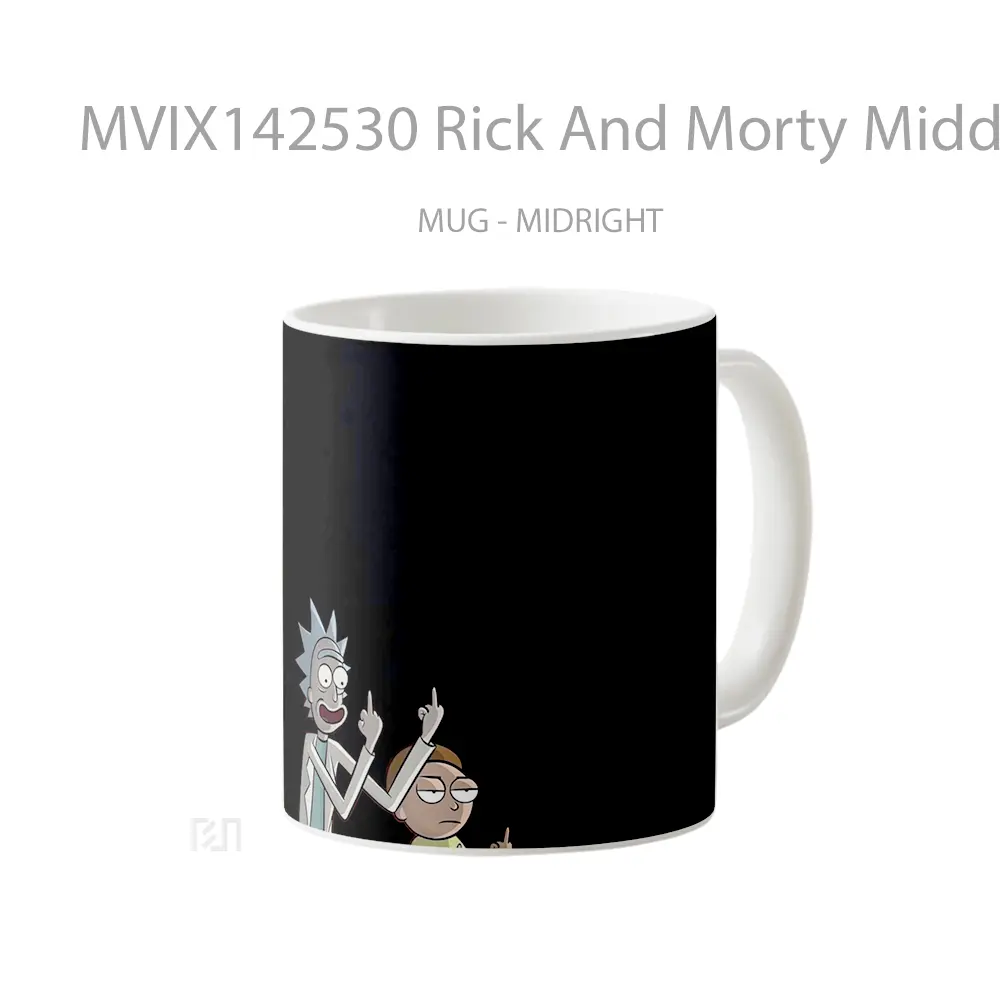 Mug Rick And Morty Middle Finger Gelas Keramik Unik - All-side / Desain