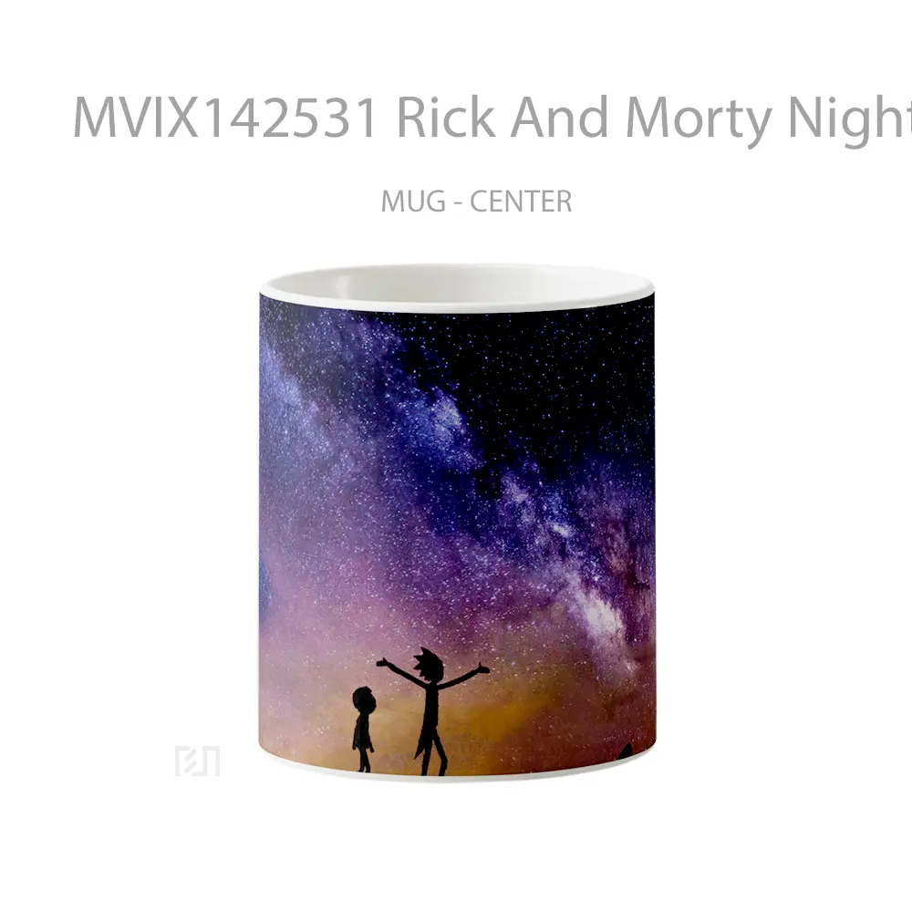 Mug Rick And Morty Night Stars Scenery Gelas Keramik Unik
