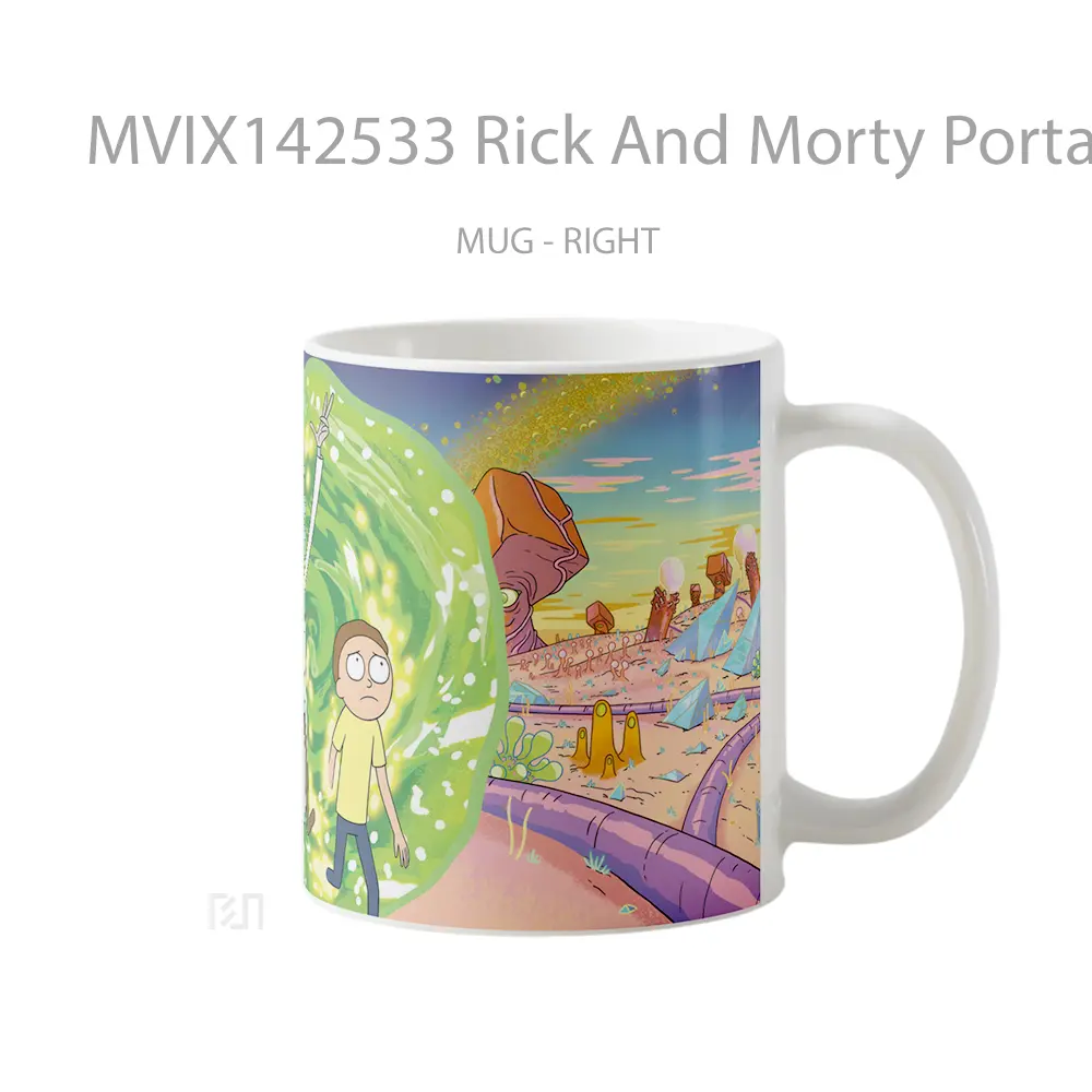 Mug Rick And Morty Portal Gelas Keramik Unik - All-side / Desain
