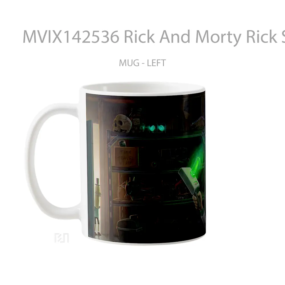 Mug Rick And Morty Rick Sanchez Portal Gun Gelas Keramik Unik - All-side / Desain