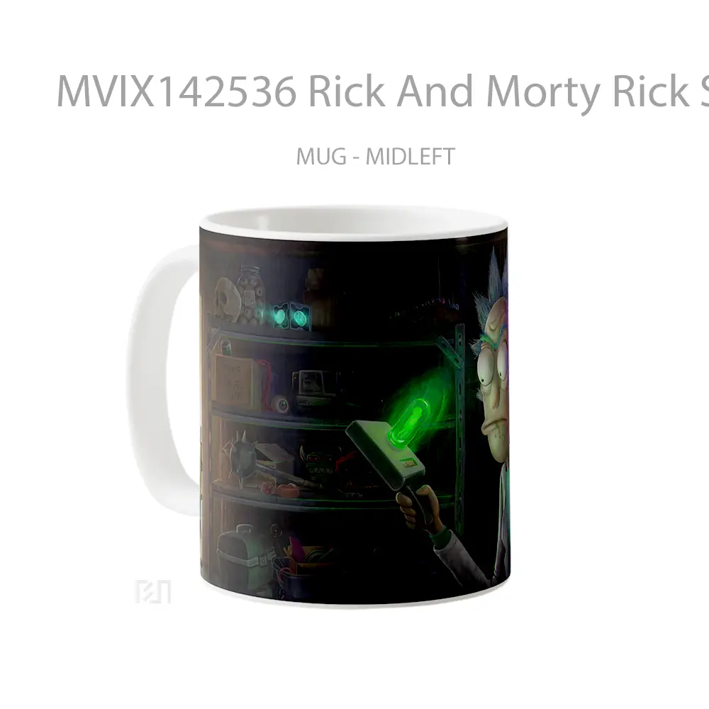 Mug Rick And Morty Rick Sanchez Portal Gun Gelas Keramik Unik - All-side / Desain