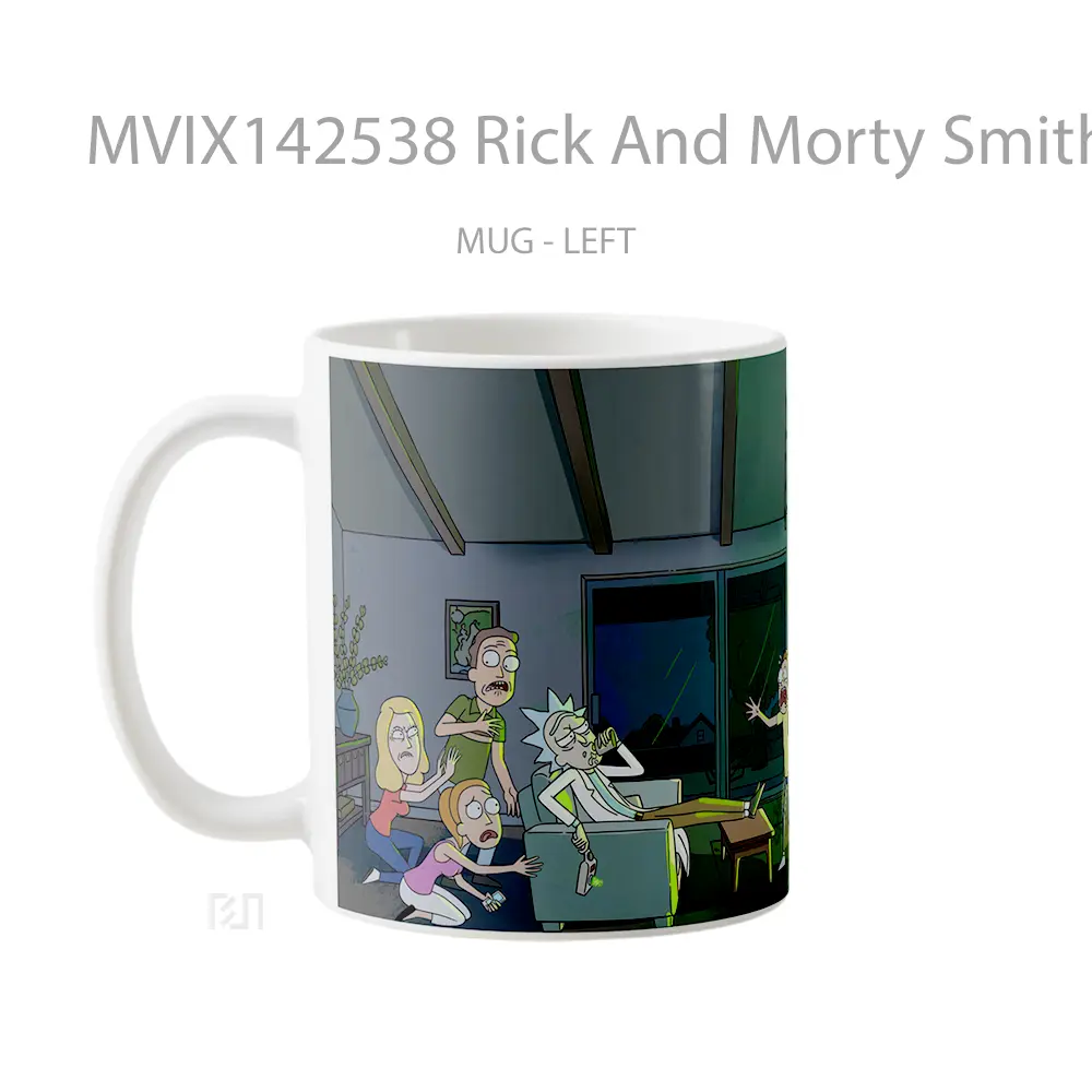 Mug Rick And Morty Smith Family Portal Monster Gelas Keramik Unik - All-side / Desain