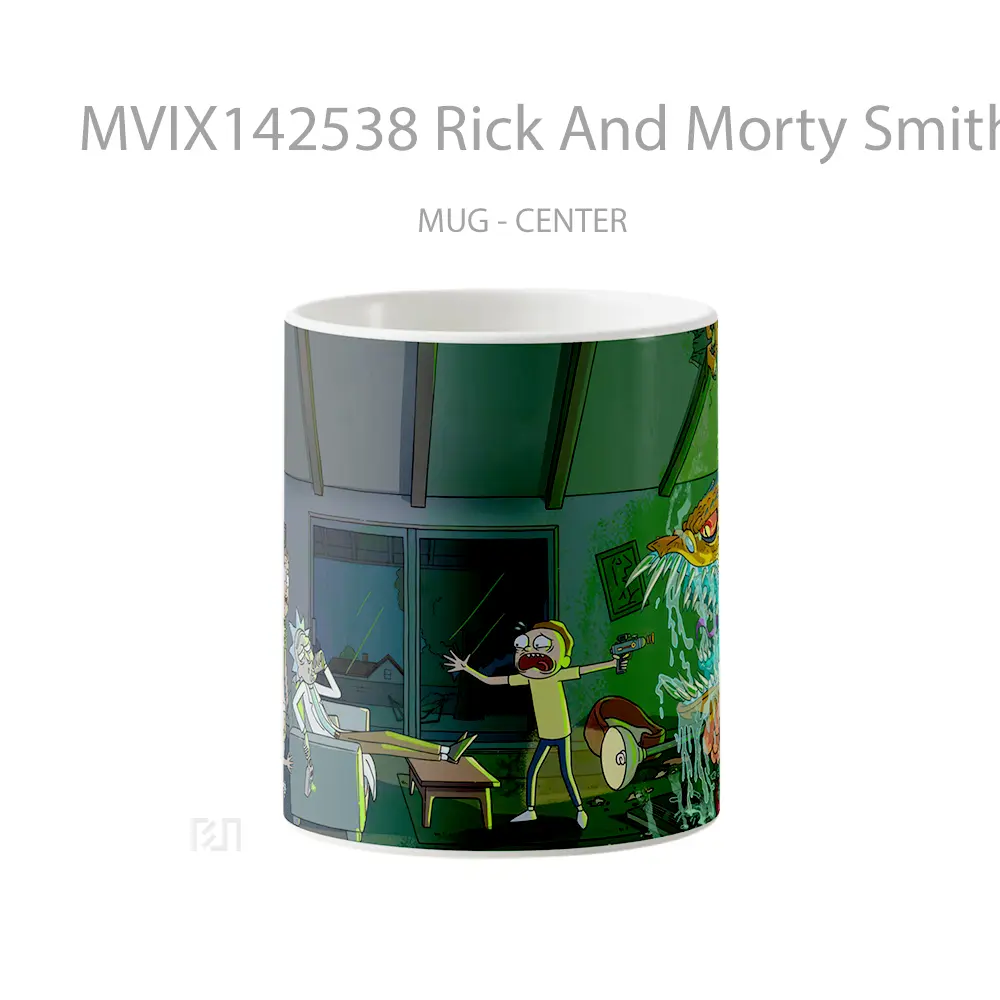 Mug Rick And Morty Smith Family Portal Monster Gelas Keramik Unik
