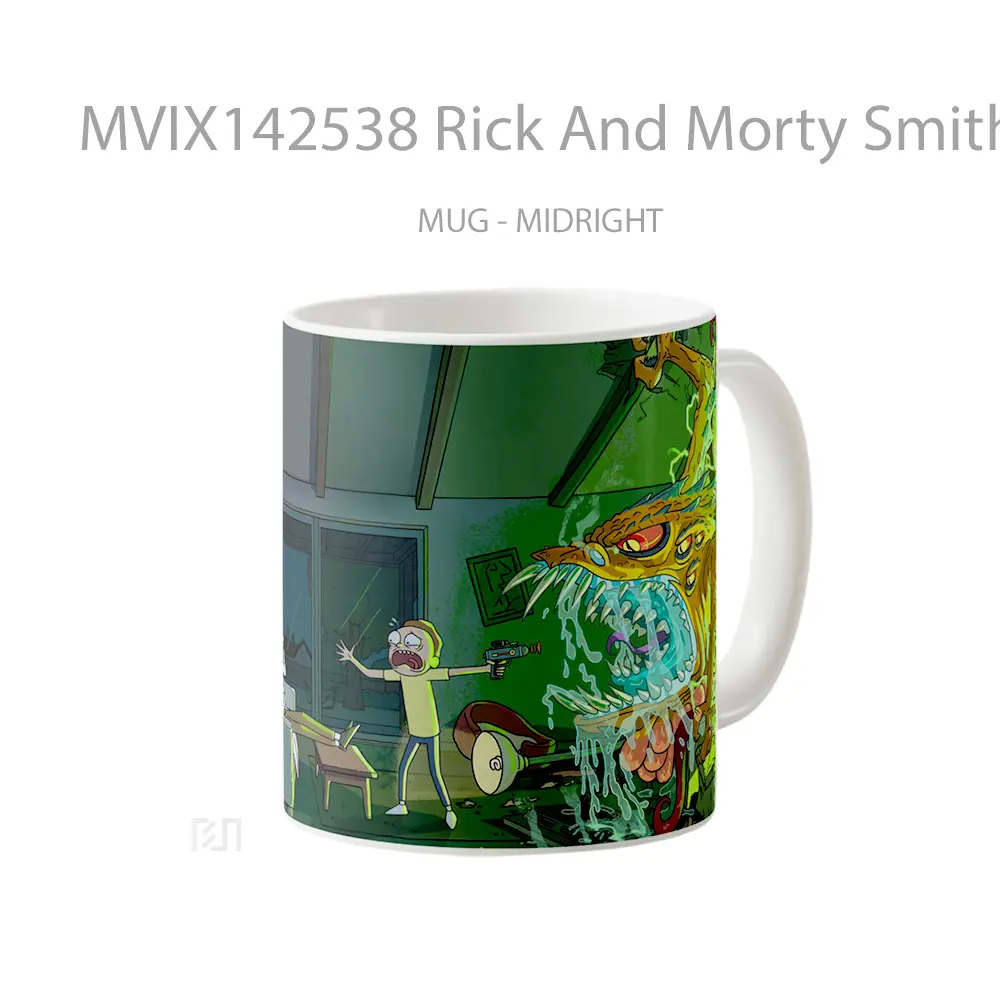 Mug Rick And Morty Smith Family Portal Monster Gelas Keramik Unik - All-side / Desain