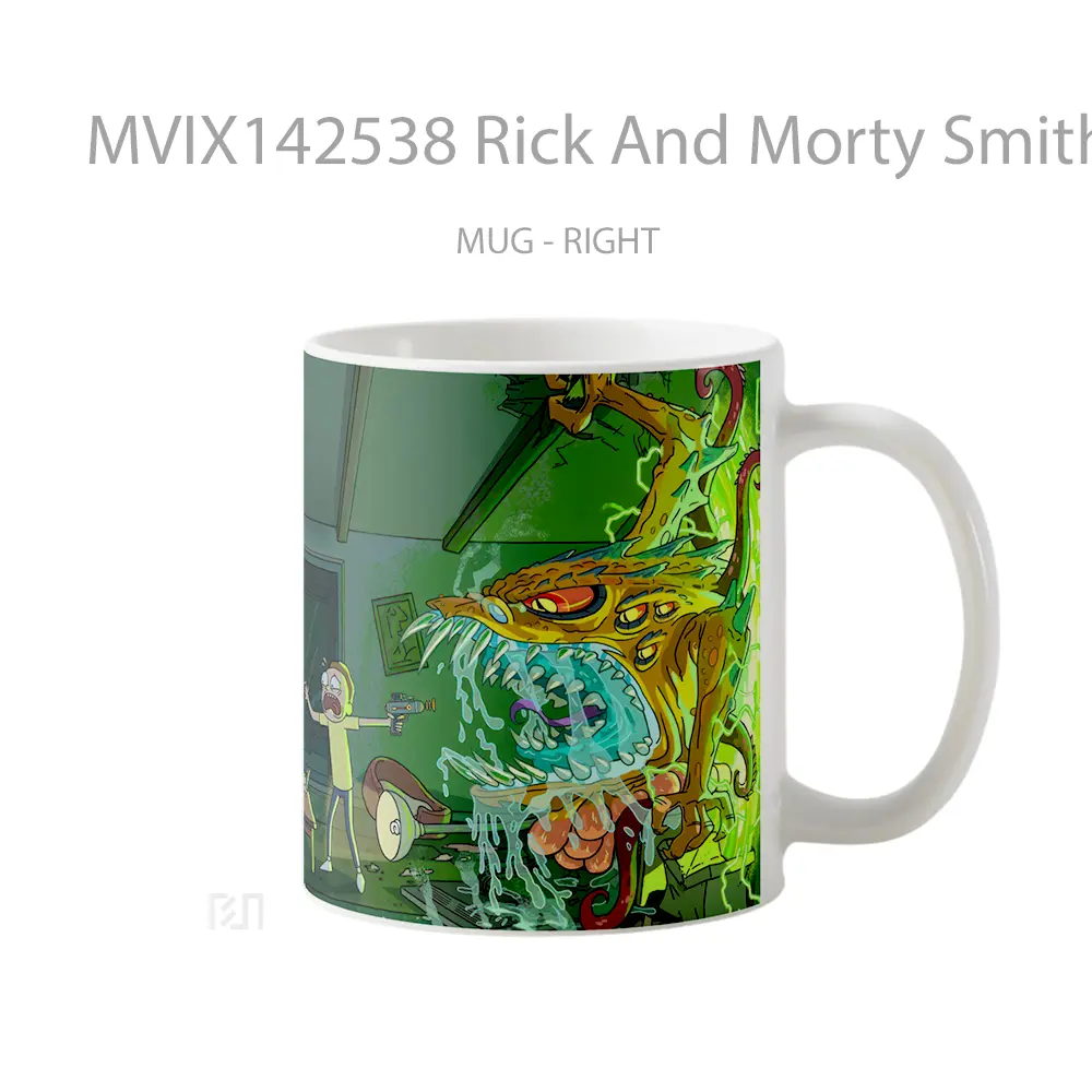 Mug Rick And Morty Smith Family Portal Monster Gelas Keramik Unik - All-side / Desain