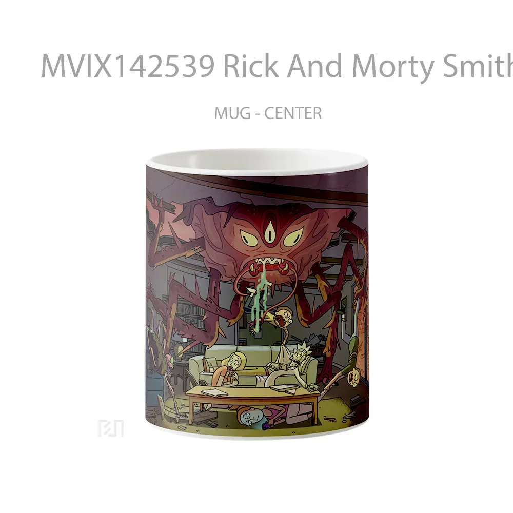 Mug Rick And Morty Smith Family Vs Monsters Gelas Keramik Unik