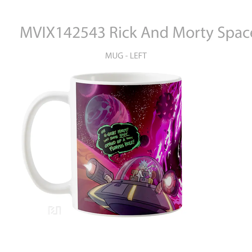 Mug Rick And Morty Spaceship Gelas Keramik Unik - All-side / Desain