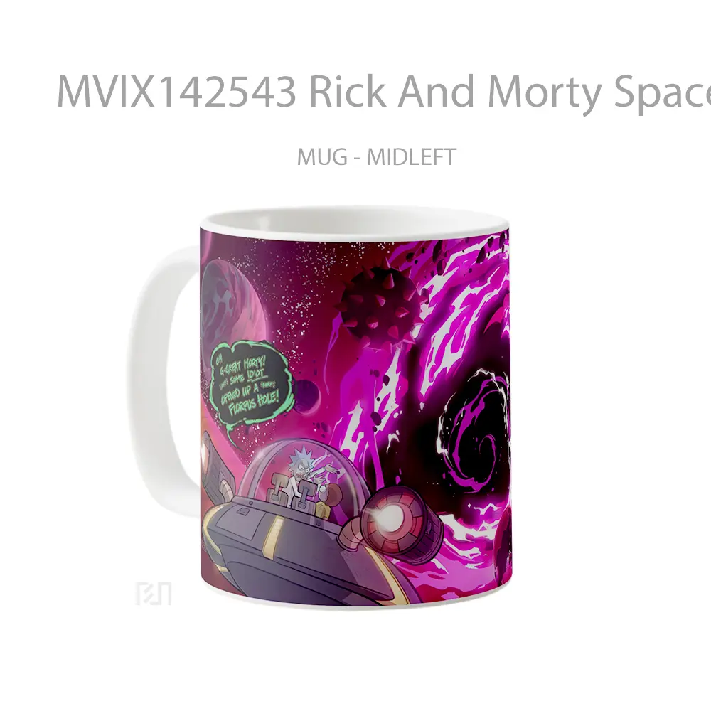 Mug Rick And Morty Spaceship Gelas Keramik Unik - All-side / Desain