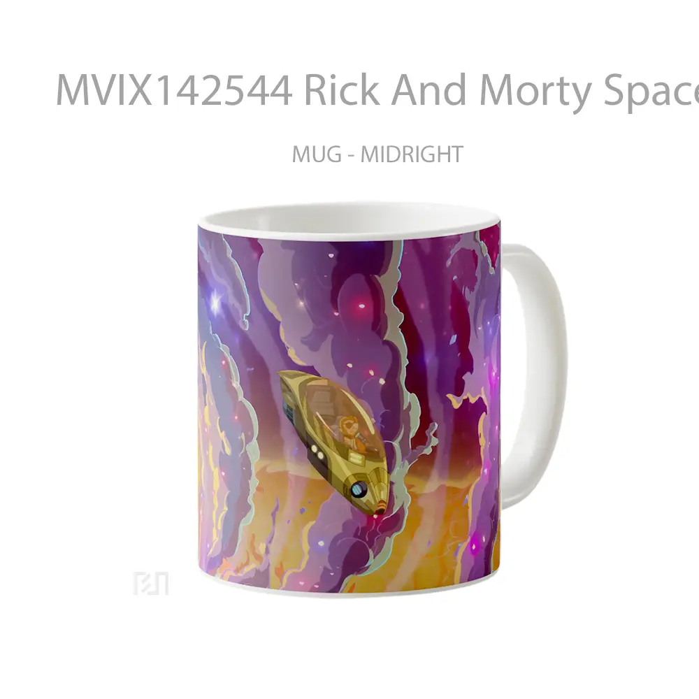 Mug Rick And Morty Spaceship Gelas Keramik Unik - All-side / Desain