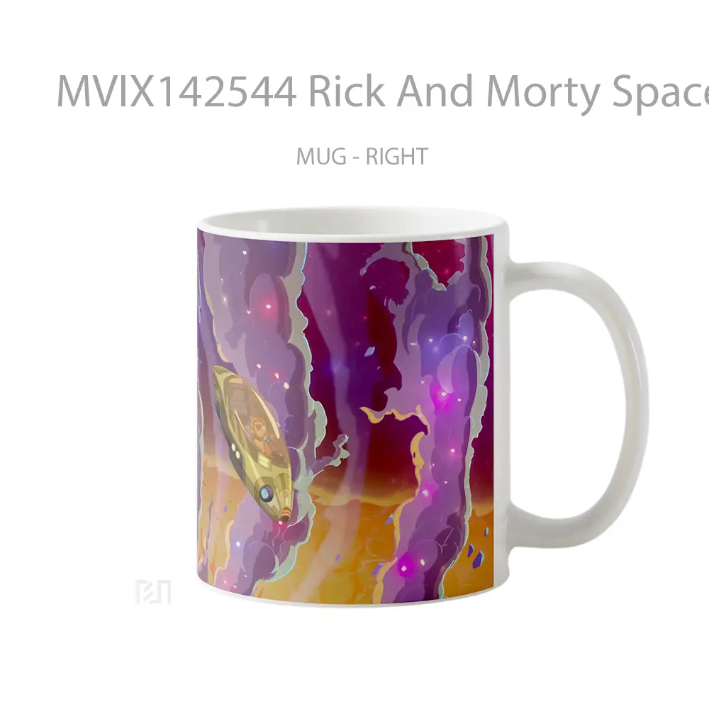 Mug Rick And Morty Spaceship Gelas Keramik Unik - All-side / Desain