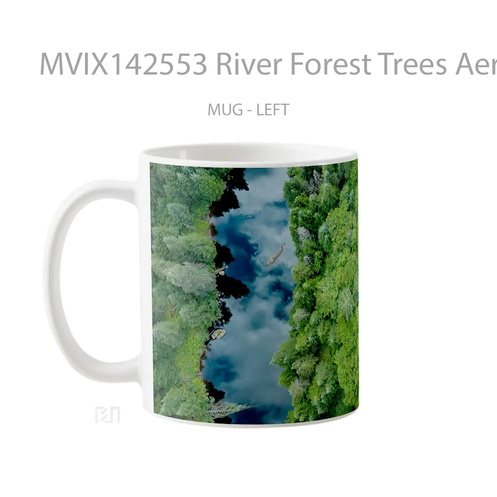 Mug River Forest Trees Aerial View Nature Gelas Pemandangan Alam - All-side / Desain