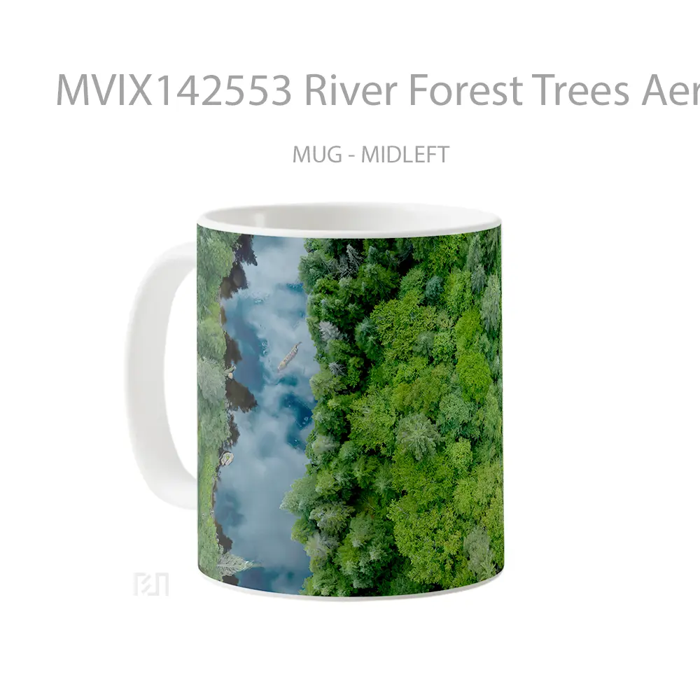 Mug River Forest Trees Aerial View Nature Gelas Pemandangan Alam - All-side / Desain