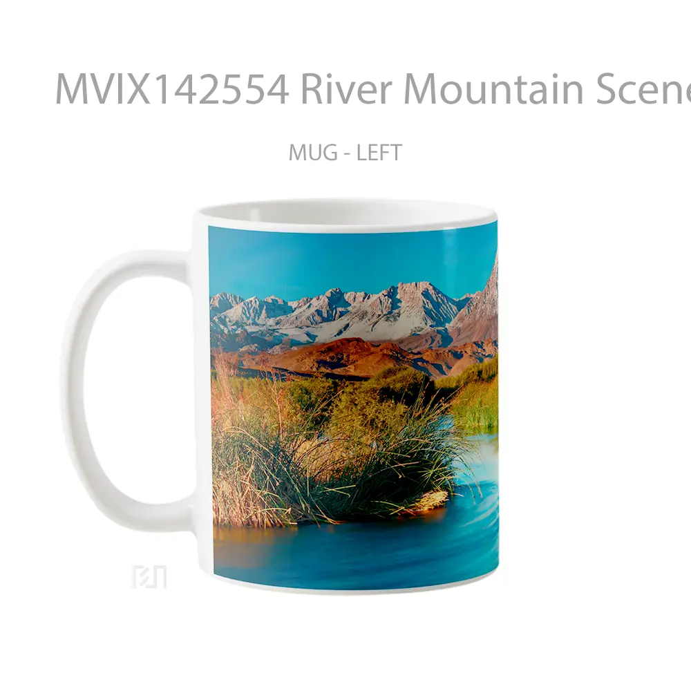 Mug River Mountain Scenery Gelas Pemandangan Alam - All-side / Desain