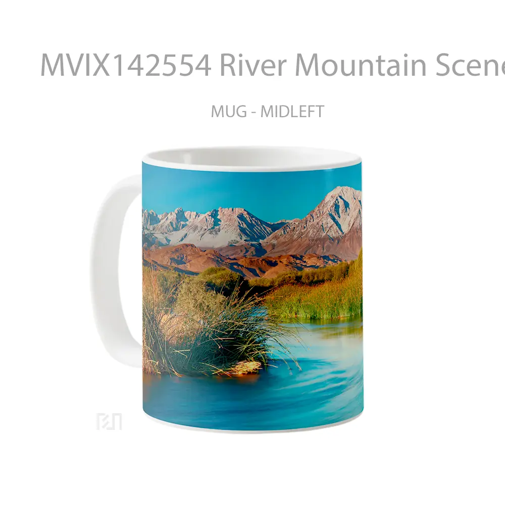 Mug River Mountain Scenery Gelas Pemandangan Alam - All-side / Desain