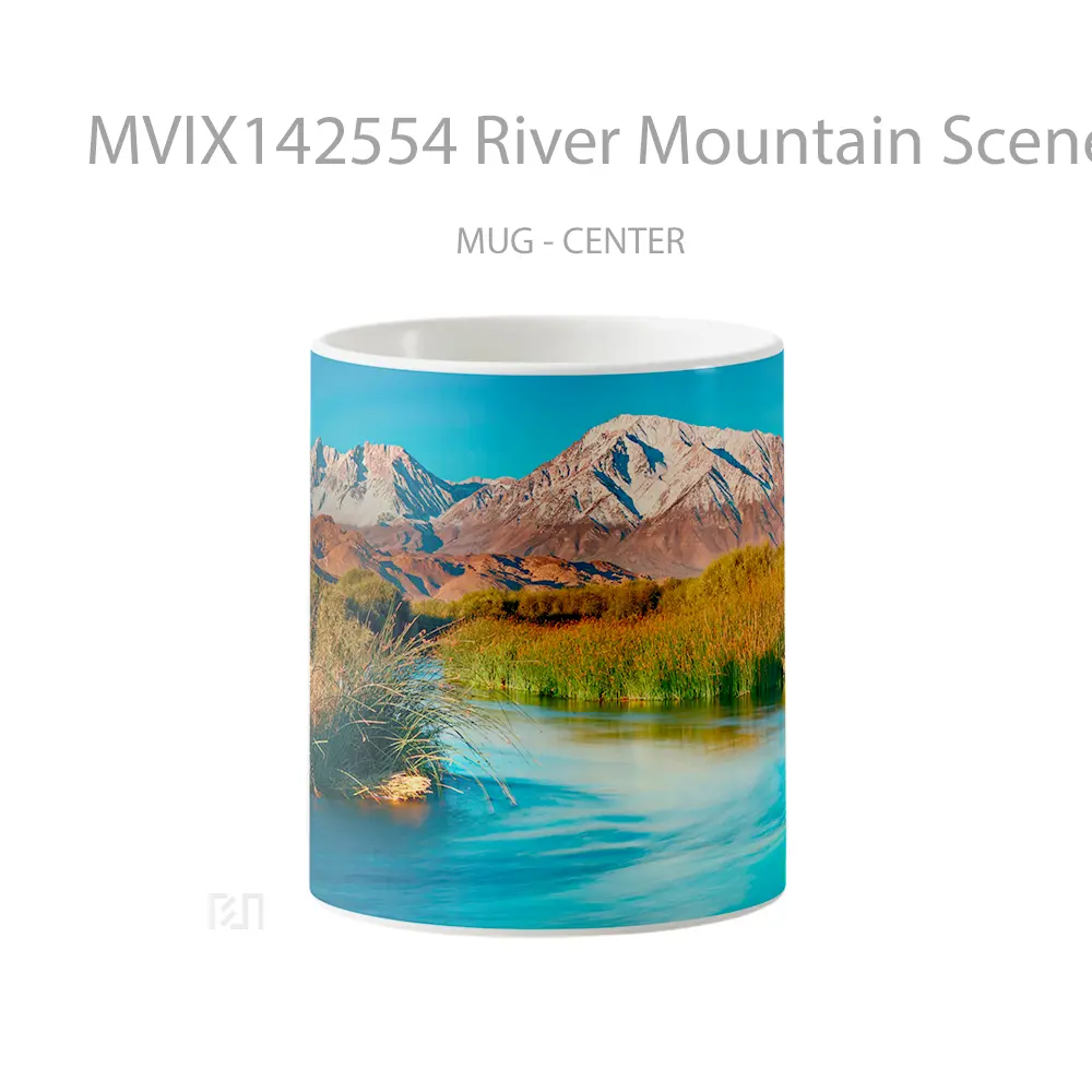 Mug River Mountain Scenery Gelas Pemandangan Alam