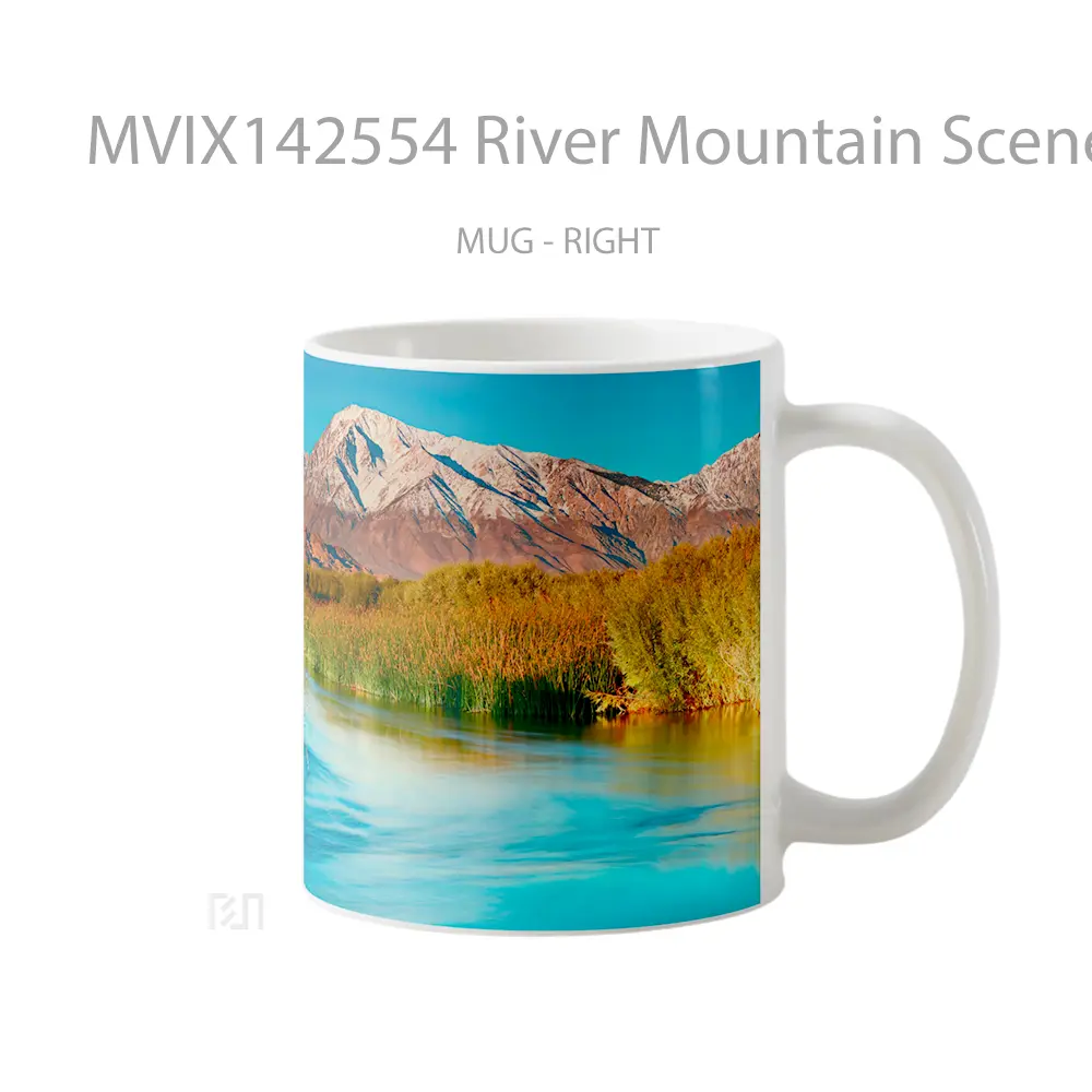 Mug River Mountain Scenery Gelas Pemandangan Alam - All-side / Desain