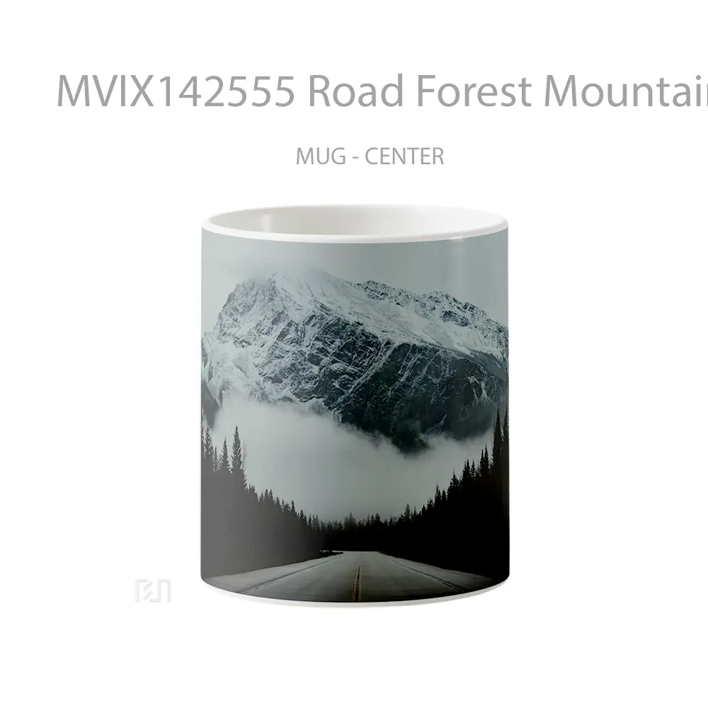 Mug Road Forest Mountain Fog Scenery Gelas Pemandangan Alam