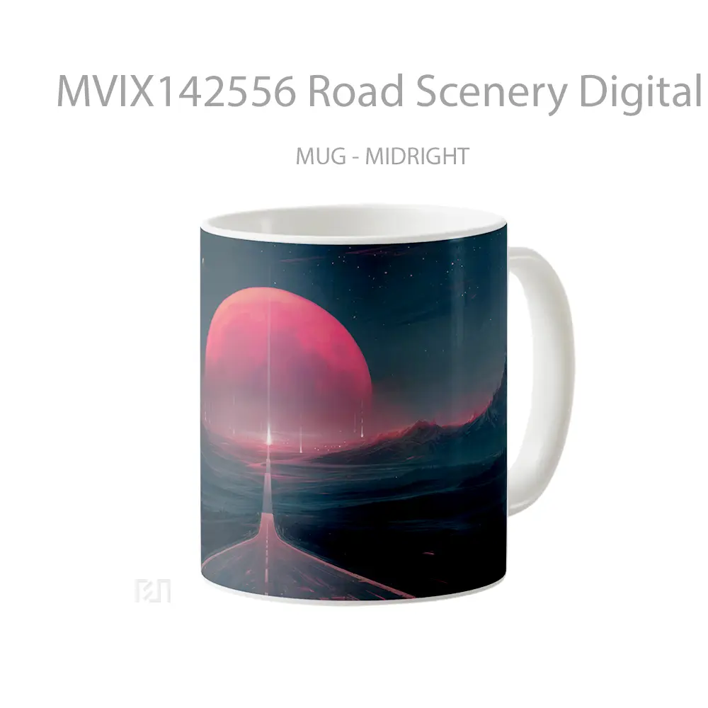 Mug Road Scenery Digital Art Gelas Keramik Unik - All-side / Desain