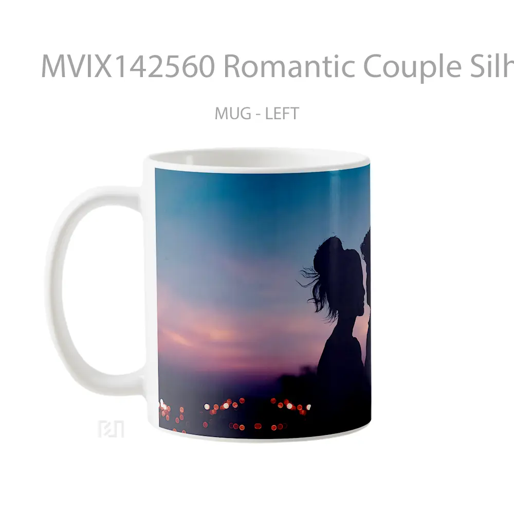 Mug Romantic Couple Silhouette Lovers Sky Scenery Gelas Pemandangan Alam - All-side / Desain