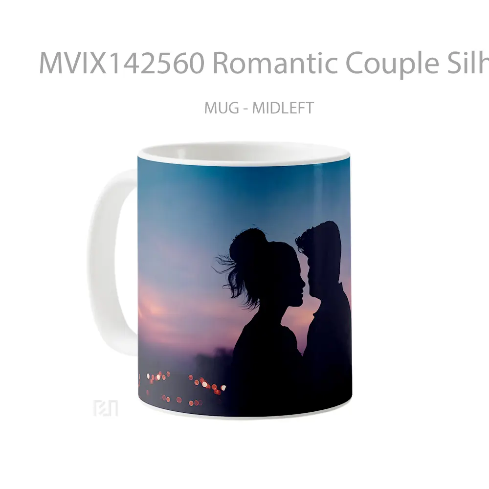 Mug Romantic Couple Silhouette Lovers Sky Scenery Gelas Pemandangan Alam - All-side / Desain