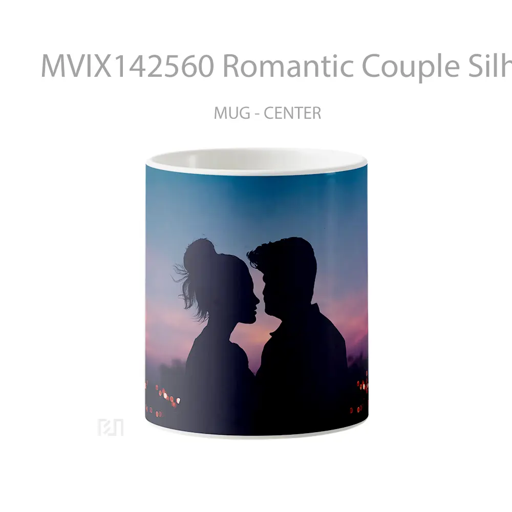 Mug Romantic Couple Silhouette Lovers Sky Scenery Gelas Pemandangan Alam