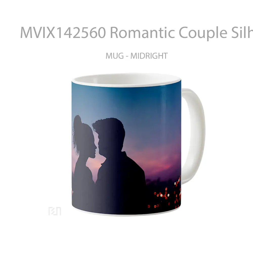 Mug Romantic Couple Silhouette Lovers Sky Scenery Gelas Pemandangan Alam - All-side / Desain