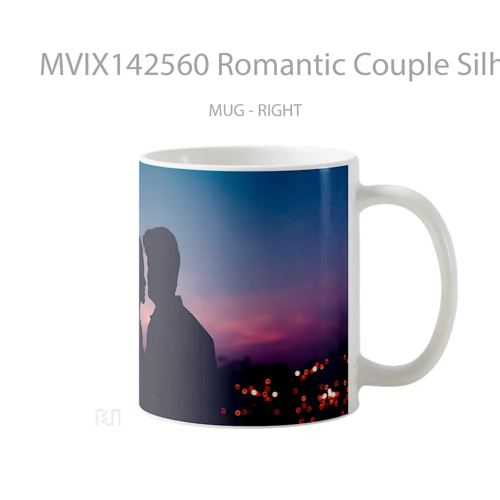 Mug Romantic Couple Silhouette Lovers Sky Scenery Gelas Pemandangan Alam - All-side / Desain