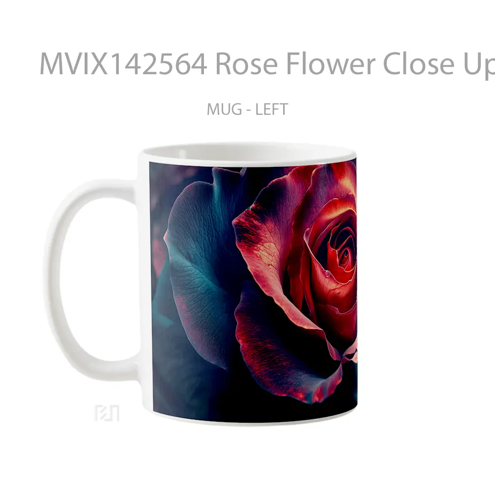 Mug Rose Flower Close Up Nature Digital Art Gelas Keramik Unik - All-side / Desain