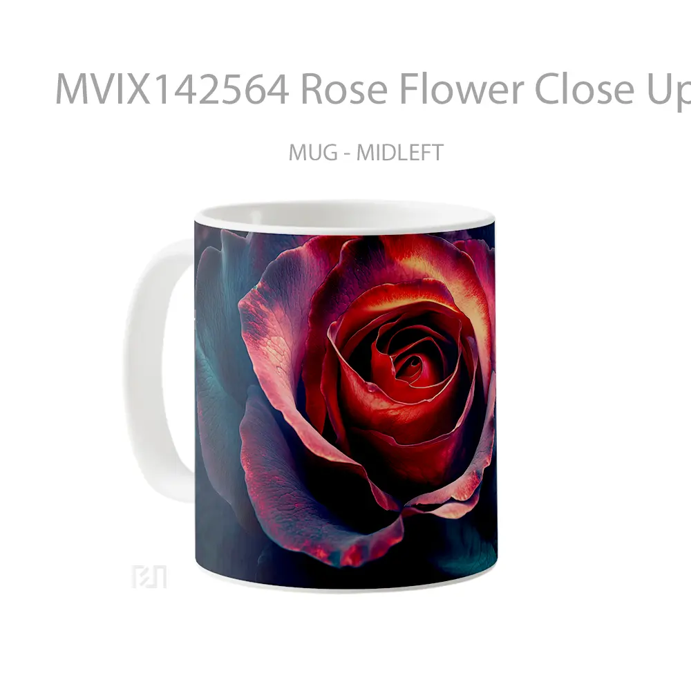 Mug Rose Flower Close Up Nature Digital Art Gelas Keramik Unik - All-side / Desain