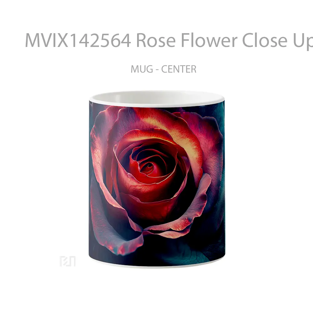 Mug Rose Flower Close Up Nature Digital Art Gelas Keramik Unik