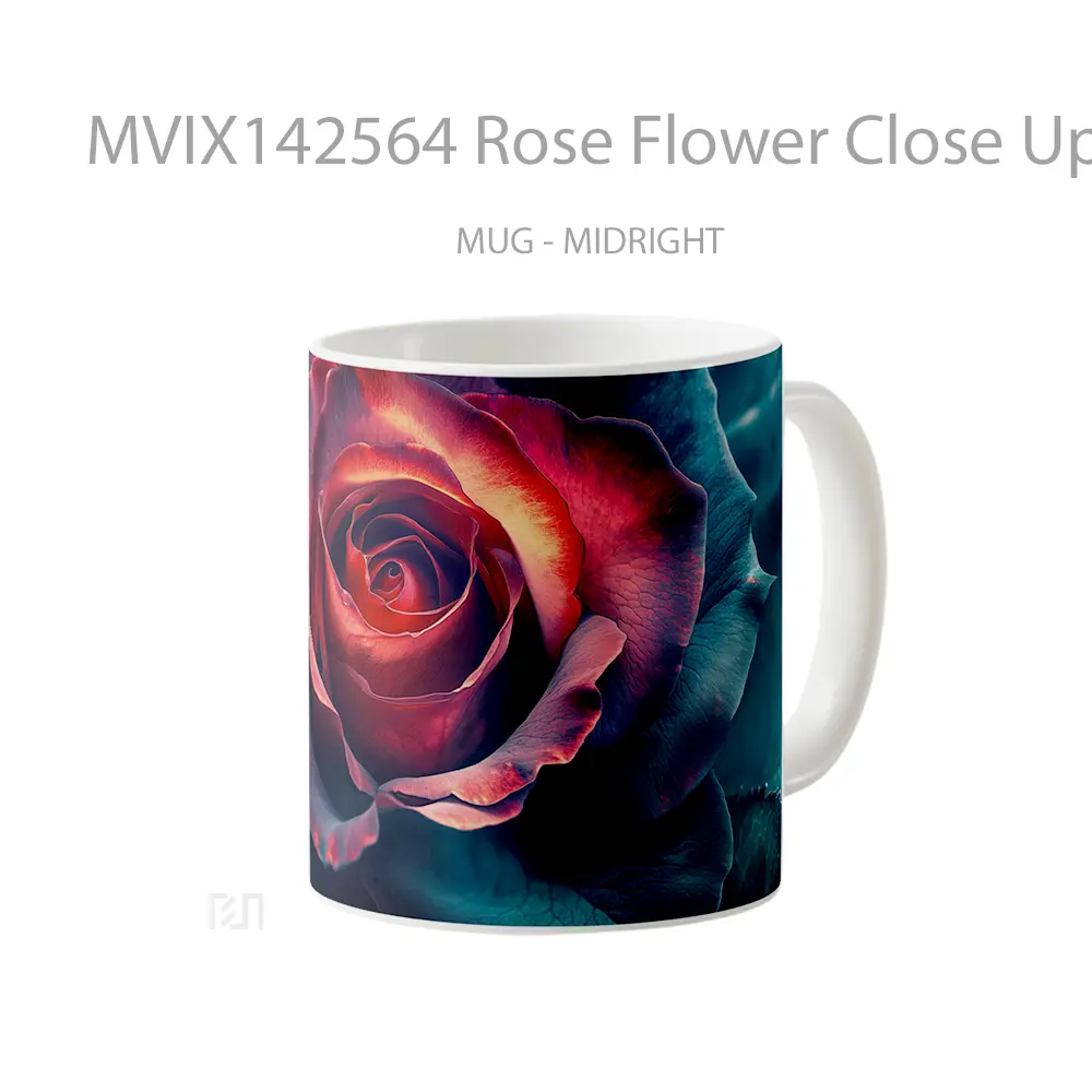 Mug Rose Flower Close Up Nature Digital Art Gelas Keramik Unik - All-side / Desain