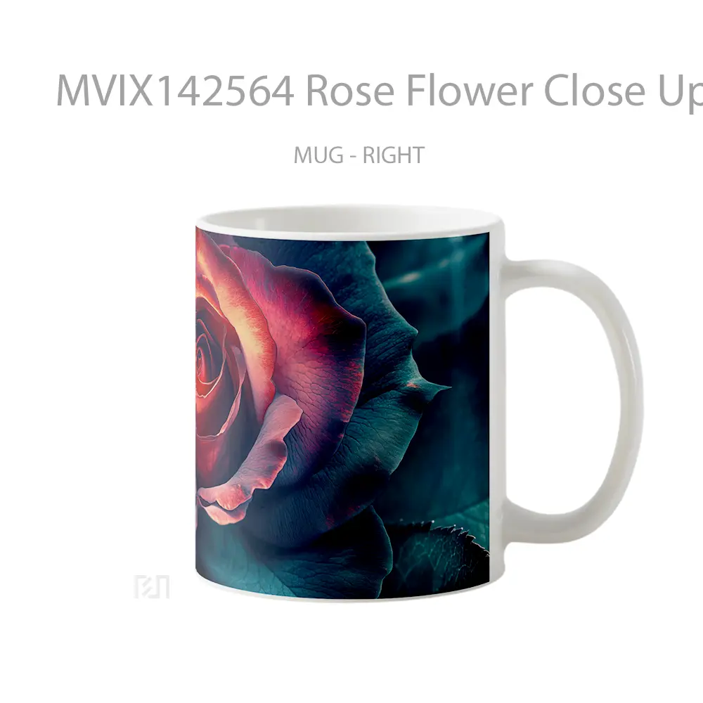 Mug Rose Flower Close Up Nature Digital Art Gelas Keramik Unik - All-side / Desain