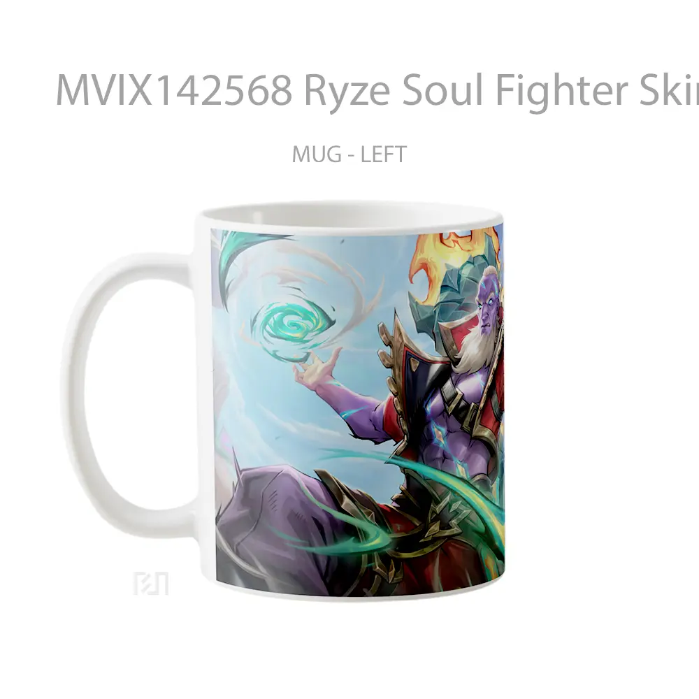 Mug Ryze Soul Fighter Skin Lol Wild Rift Splash Art Cangkir Gamer - All-side / Desain