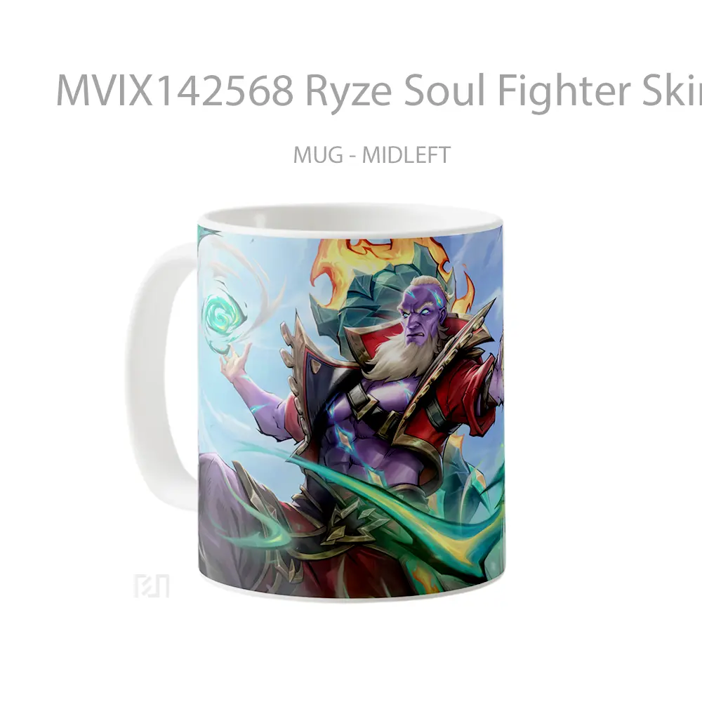 Mug Ryze Soul Fighter Skin Lol Wild Rift Splash Art Cangkir Gamer - All-side / Desain