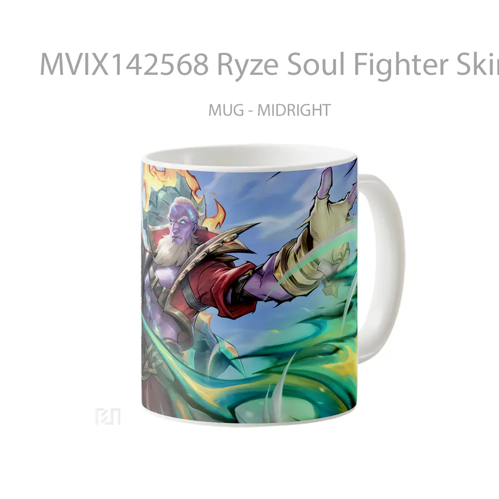 Mug Ryze Soul Fighter Skin Lol Wild Rift Splash Art Cangkir Gamer - All-side / Desain