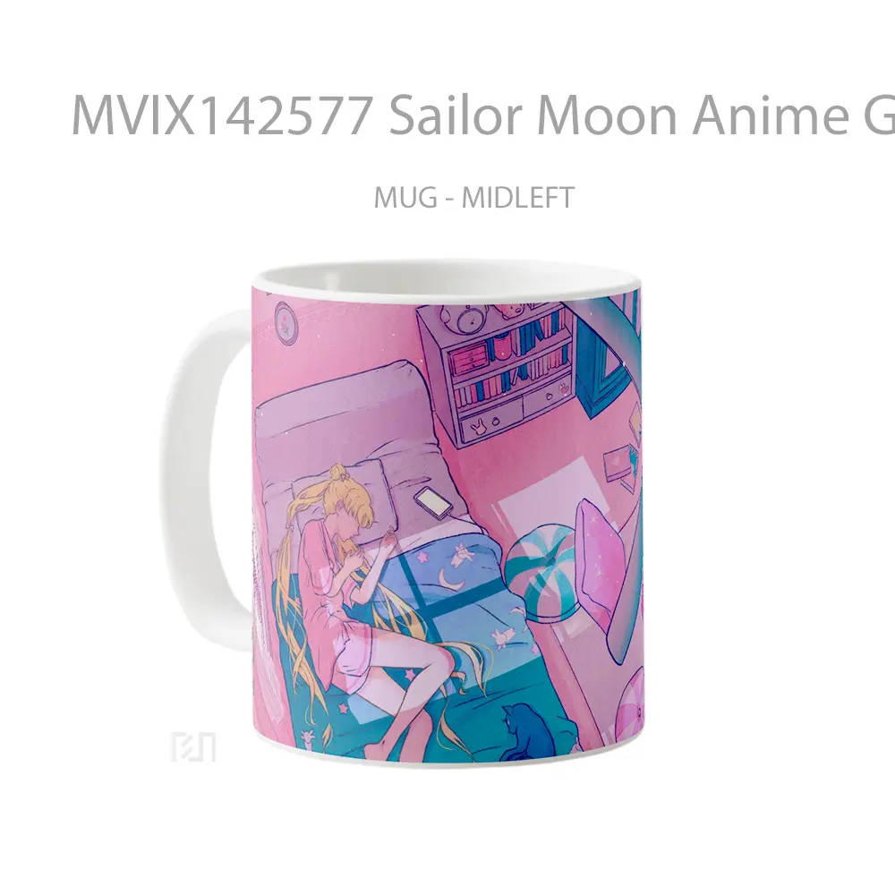 Mug Sailor Moon Anime Girl Sleeping Cangkir Anime - All-side / Desain