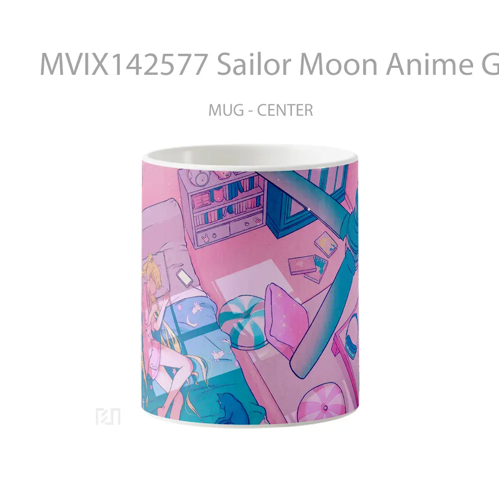 Mug Sailor Moon Anime Girl Sleeping Cangkir Anime