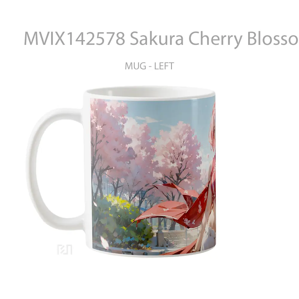 Mug Sakura Cherry Blossom Naruto Anime Cangkir Anime - All-side / Desain