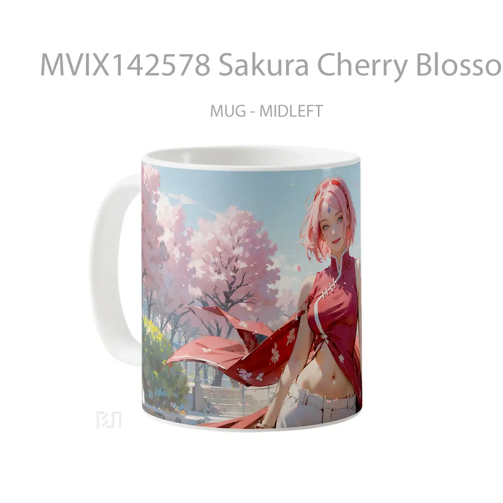 Mug Sakura Cherry Blossom Naruto Anime Cangkir Anime - All-side / Desain