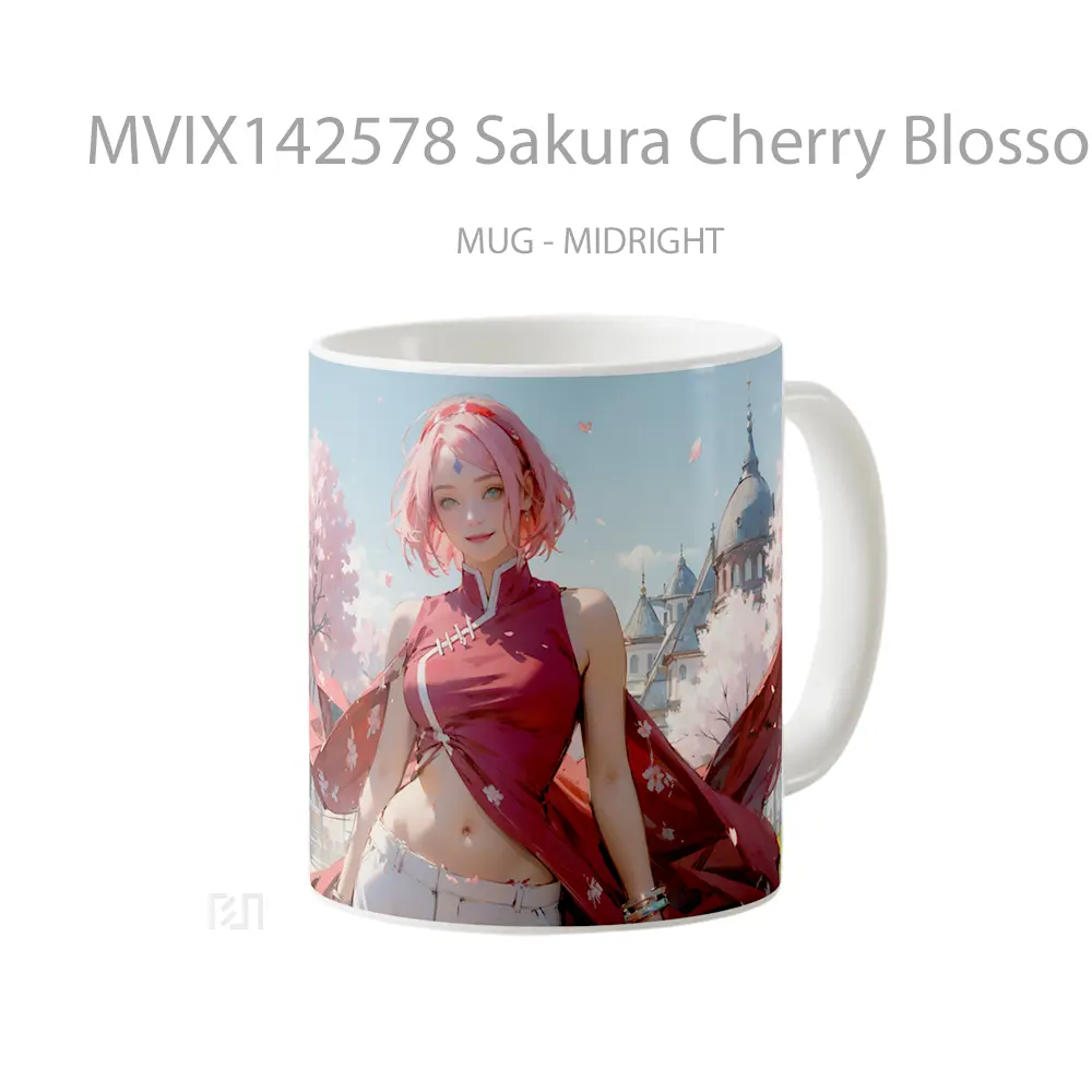 Mug Sakura Cherry Blossom Naruto Anime Cangkir Anime - All-side / Desain