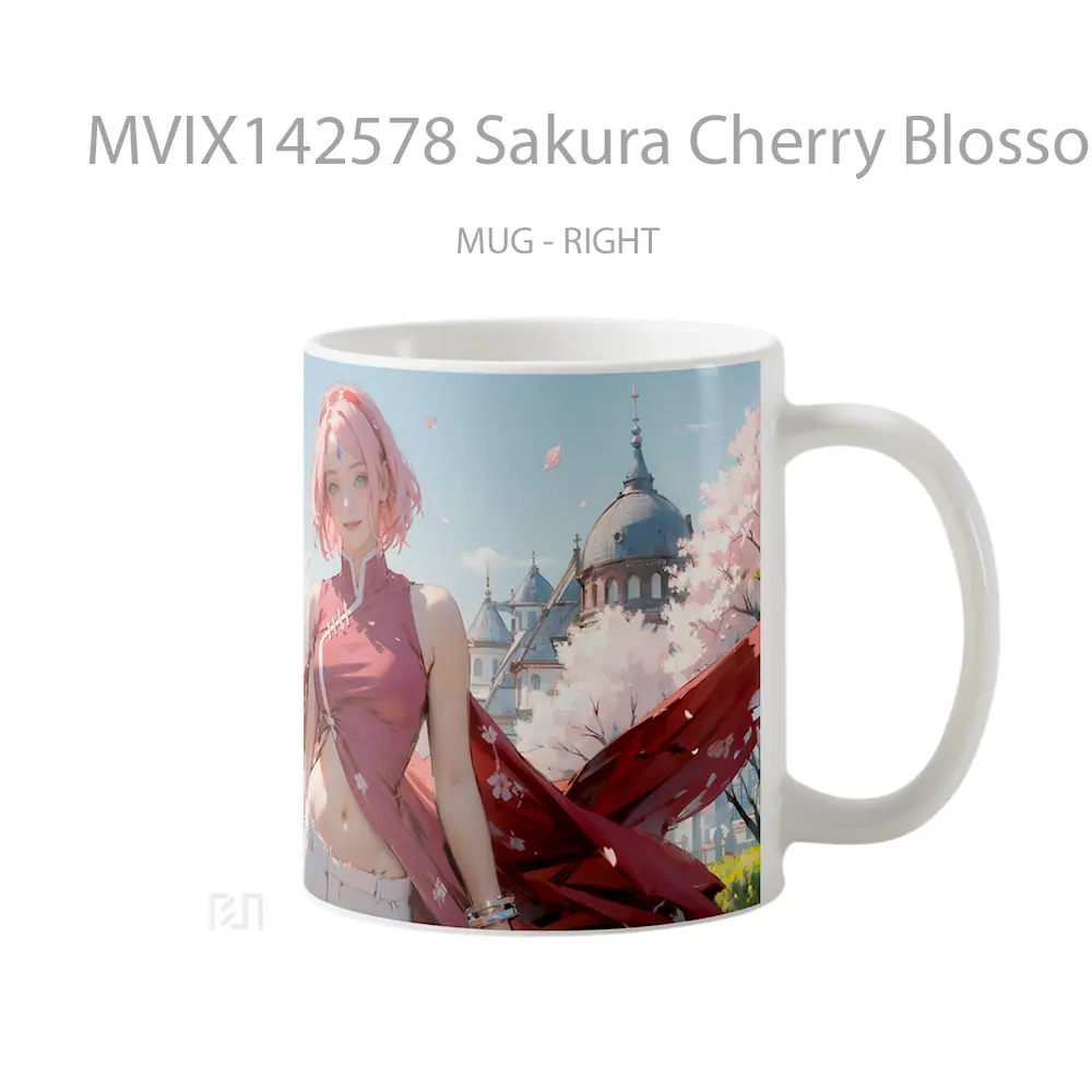 Mug Sakura Cherry Blossom Naruto Anime Cangkir Anime - All-side / Desain