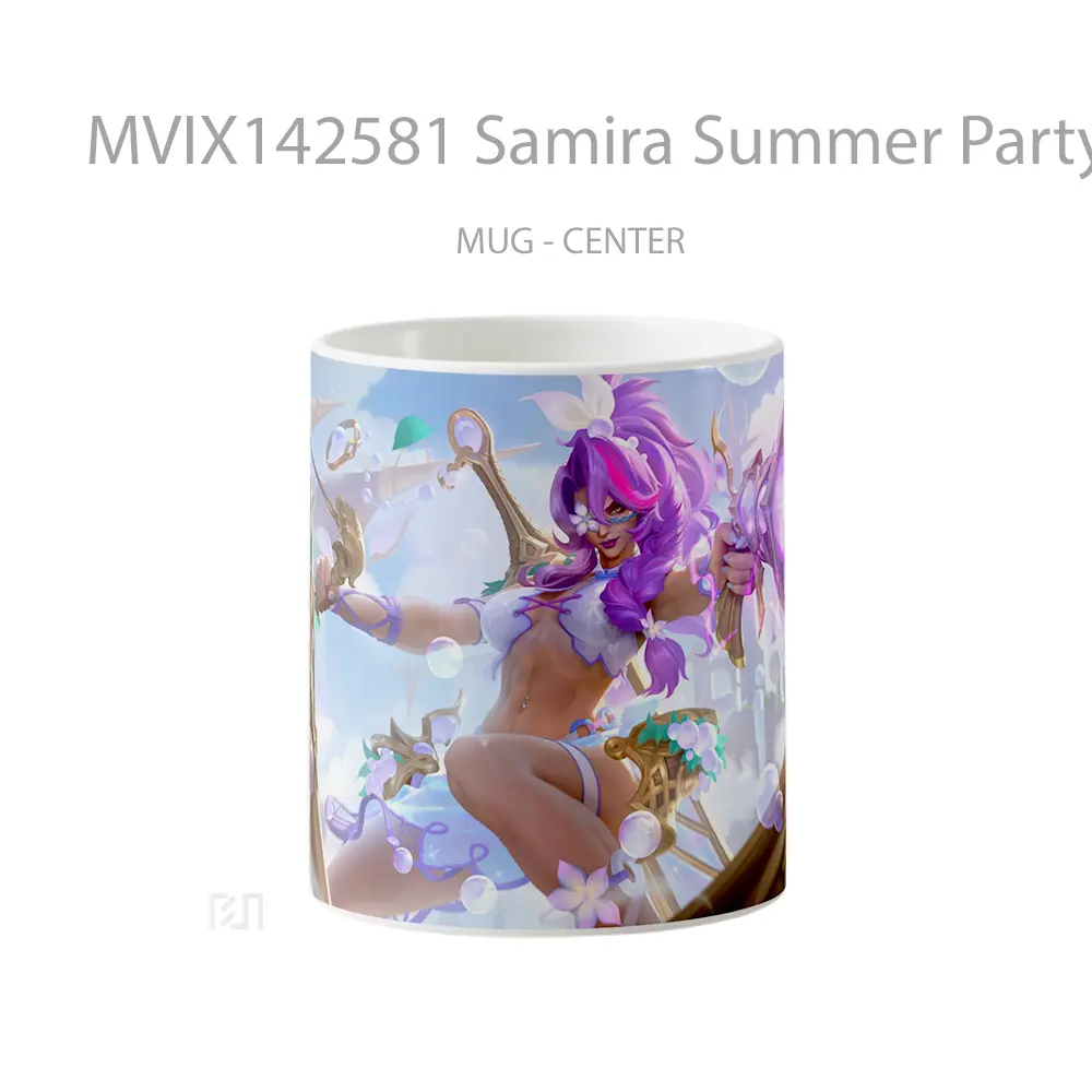Mug Samira Summer Party Skin Lol Wild Rift Splash Art Cangkir Gamer
