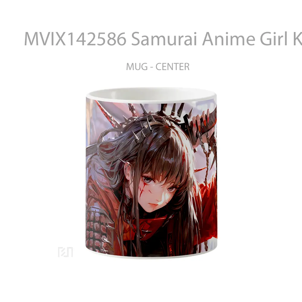 Mug Samurai Anime Girl Katana Armo Cangkir Anime