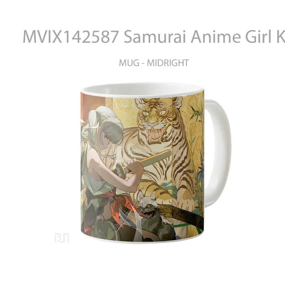 Mug Samurai Anime Girl Katana Cangkir Anime - All-side / Desain
