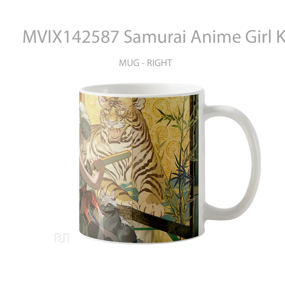 Mug Samurai Anime Girl Katana Cangkir Anime - All-side / Desain