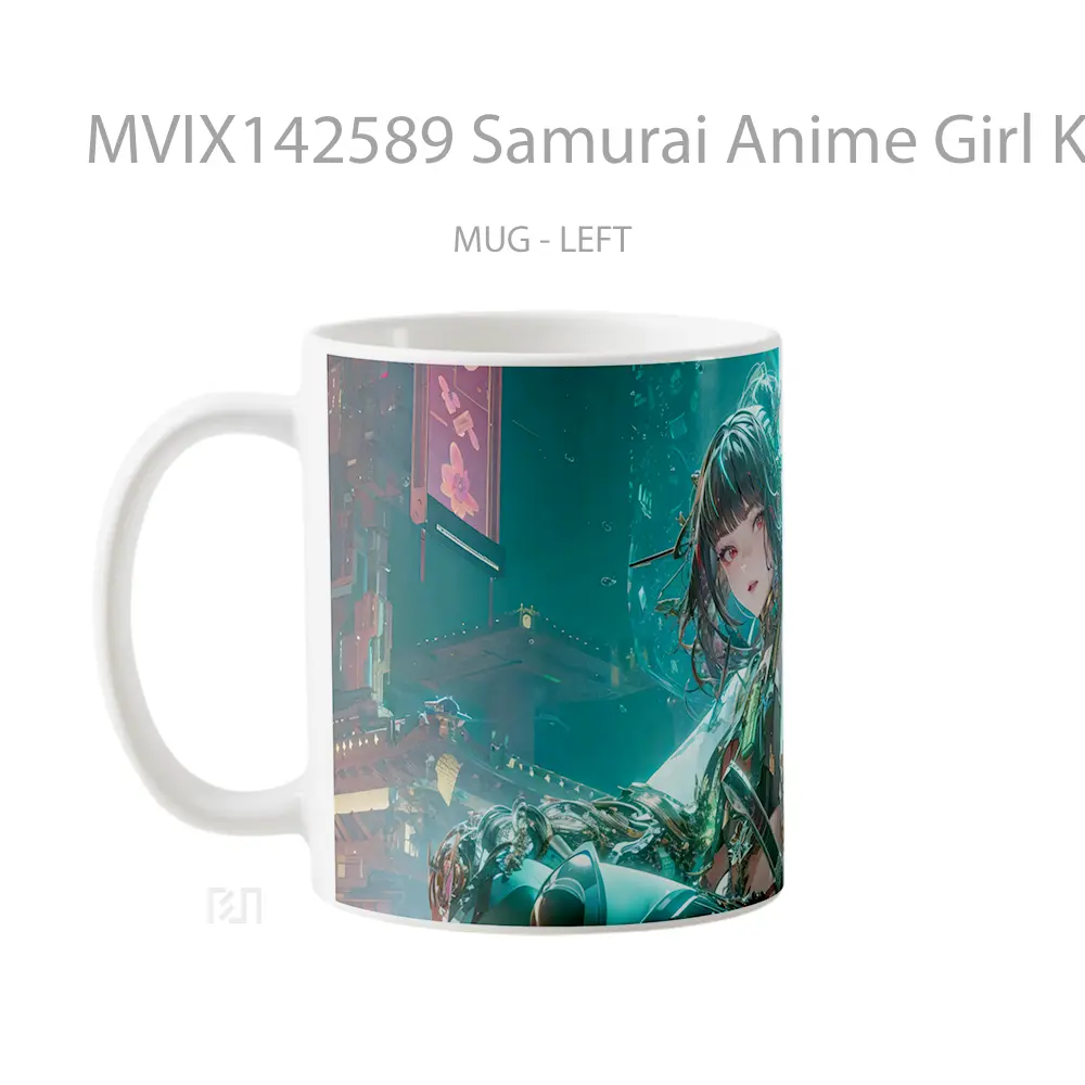 Mug Samurai Anime Girl Katana Sci Fi Cangkir Anime - All-side / Desain