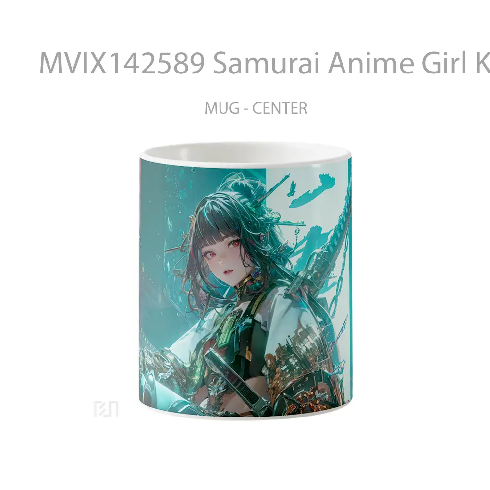 Mug Samurai Anime Girl Katana Sci Fi Cangkir Anime