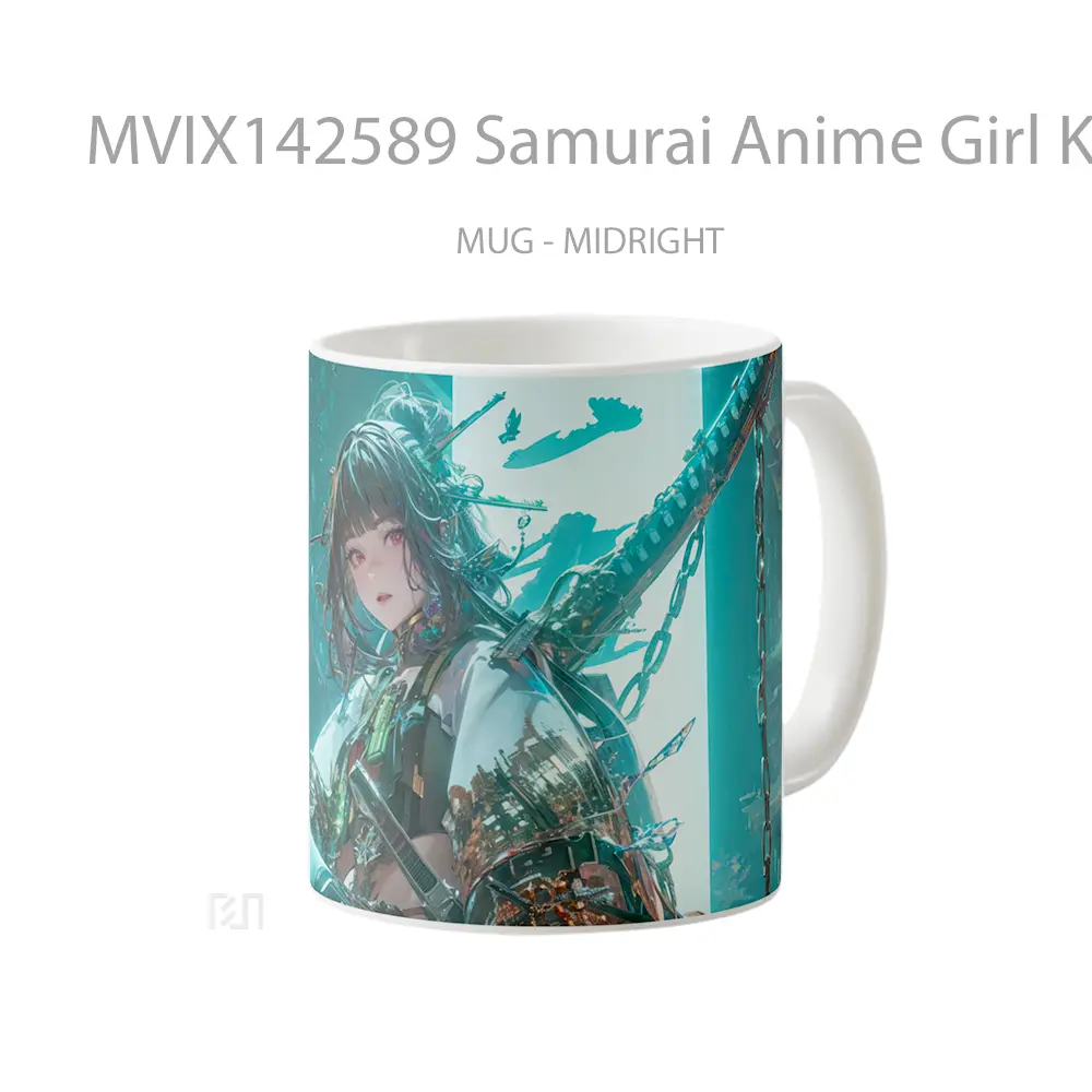 Mug Samurai Anime Girl Katana Sci Fi Cangkir Anime - All-side / Desain