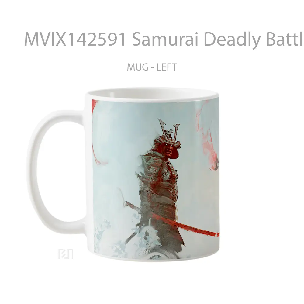 Mug Samurai Deadly Battle Digital Ar Gelas Keramik Unik - All-side / Desain
