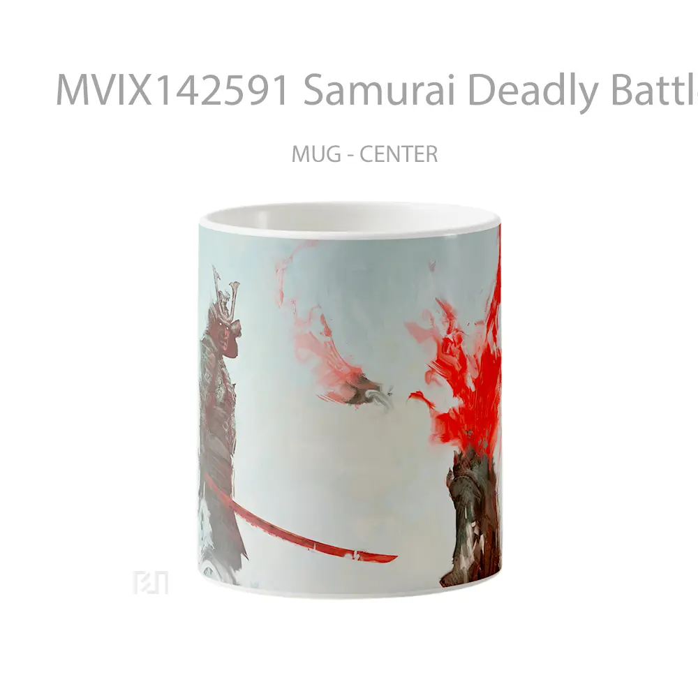 Mug Samurai Deadly Battle Digital Ar Gelas Keramik Unik